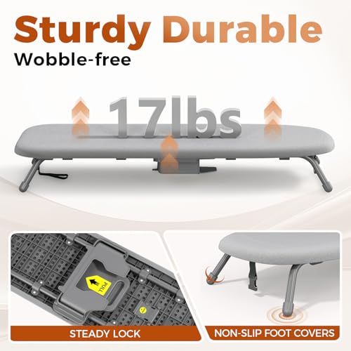 APEXCHASER Small Ironing Board with Iron Holder Without Iron Rest, Grey - color: Gray