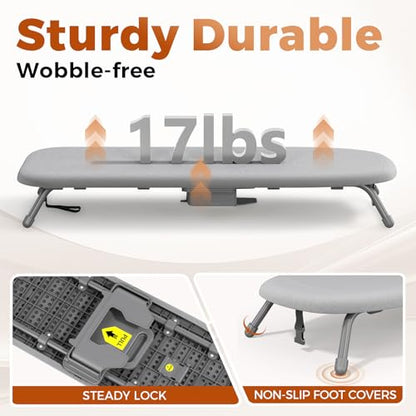 APEXCHASER Small Ironing Board with Iron Holder Without Iron Rest, Grey - color: Gray