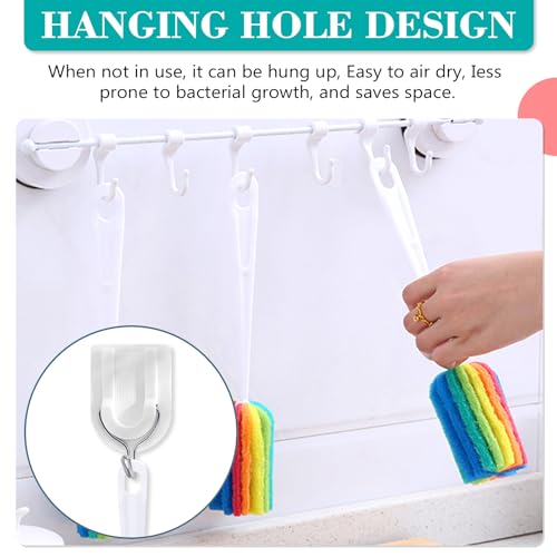 Bottle Brush Cleaner 4PCS Sponge Cleaning Brushes Long Handle Scouring Pad Scrub Brushes for Kitchen Clean Baby Bottle Glasses Mugs Cups (4 PCS) - color: 4