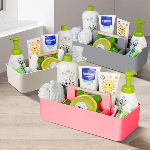 Baby Shower Caddy Plastic Nursery Portable Storage Organizer Gray - color: Grey