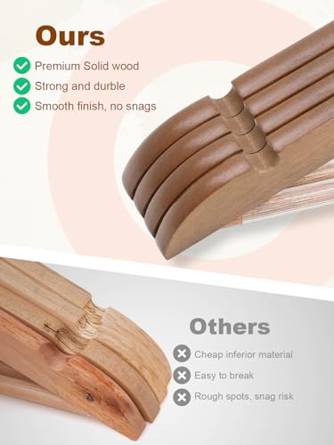 HOUSE DAY Walnut Wooden Hangers 30 Pack, Heavy Duty Wooden Coat Hangers - color: Walnut, size: 30 Pack