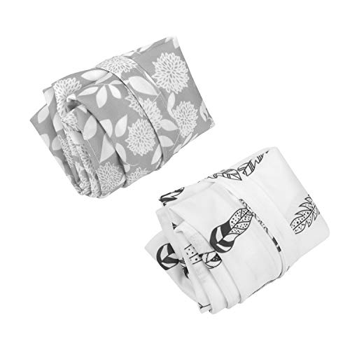 ALVA 2pcs Cloth Diaper Wet Dry Bags Waterproof Reusable with Two Zippered Pockets Travel Beach Pool Daycare Soiled Baby Items Yoga Gym Bag for Swimsuits or Wet Clothes - color: 05Falling feathers and gray chrysanthemums