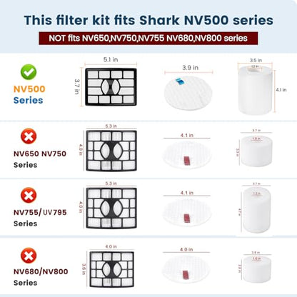 NV501 Vacuum Filter Replacement for Shark Rotator Professional Lift-Away - style: 4+2 Pack Filters