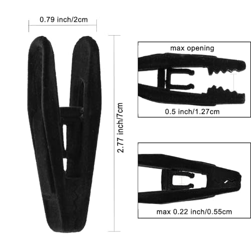 Hanger Clips for Velvet Hangers, 40 Pack Strong Finger Clips Black - color: Black, size: 40 Pack