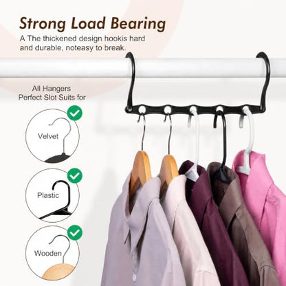HOUSE DAY 10 Pack Space Saving Hangers, Black, Premium Smart Hanger - color: Black, size: 10 Pack