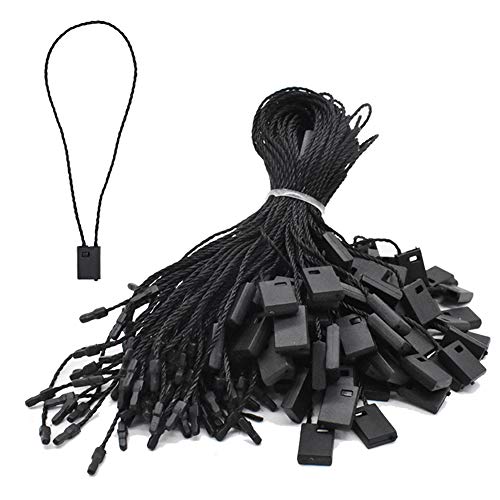 7 Inch Hang String Tag Fasteners Nylon Snap Lock Pin Loop Fastener Hook Ties 1000Pcs (Black)