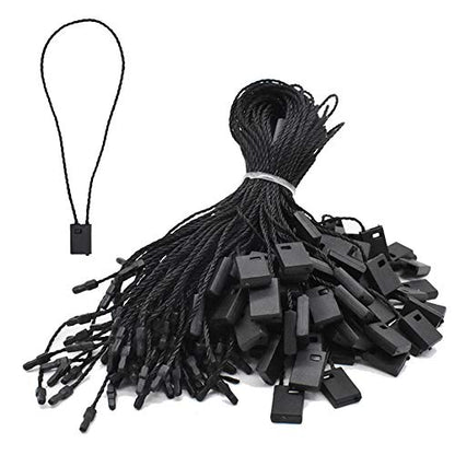7 Inch Hang String Tag Fasteners Nylon Snap Lock Pin Loop Fastener Hook Ties 1000Pcs (Black)