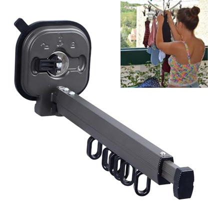 Wall Mount Folding Clothes Drying Rack, Strong Suction Cups