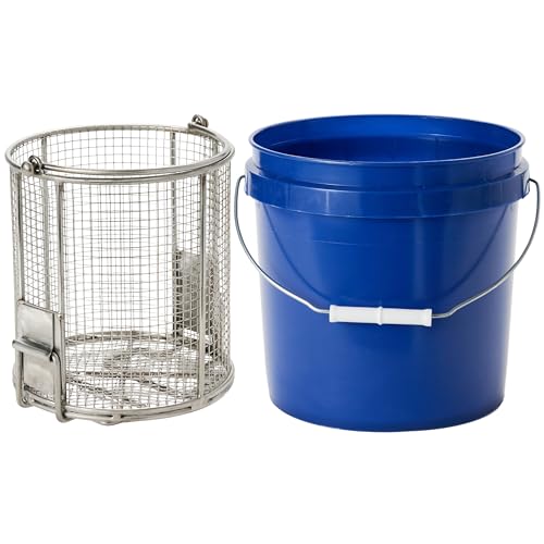 Dip N’ Drain – Stainless Steel Part Cleaning Strainer Basket for 2-Gallon Buckets (Bucket Included) | 1/4″ Mesh, Swing Handle, Perfect for Mechanics, Auto Parts, Garage, Shop & Home Workshop Cleaning - size: 2 Gal. 1/4" Mesh - Bucket