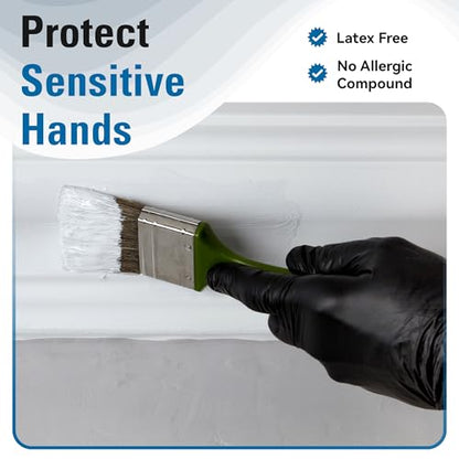 SWIFTLITE Nitrile Gloves Disposable Latex Free, Black - size: X-Large
