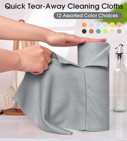 KitchLife Microfiber Cleaning Cloth Roll - Tear-Away Reusable Microfiber Paper Towels, Lint-Free, Washable, 20 Sheets for Kitchen, Car, Dishes, and Sensitive Surfaces (Dark Grey) - color: Dark Grey
