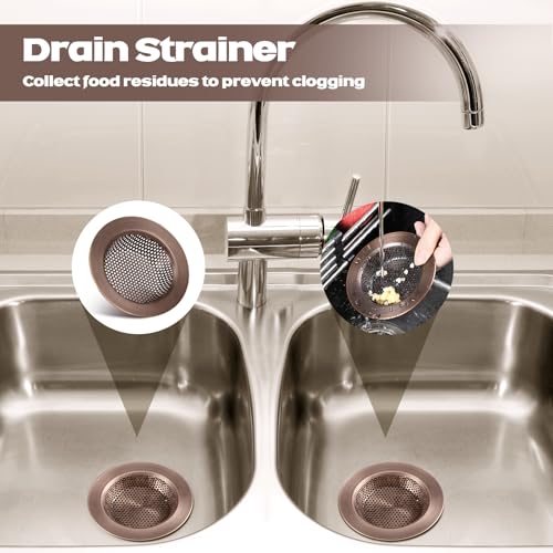 Retisee 2 Pcs Kitchen Sink Drain Strainer 4.4 Inch,Red Bronze - color: Red Bronze