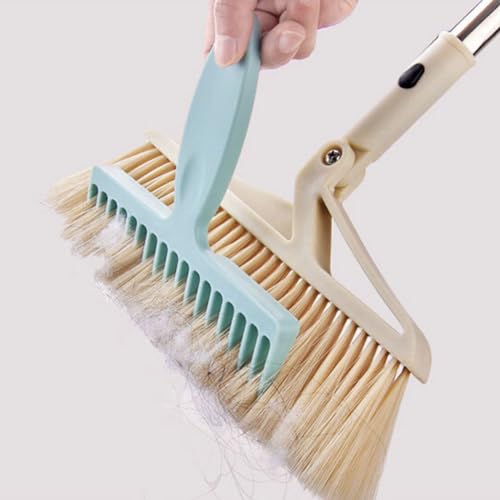 Gatuida 2-Pack Broom Hair Removal Comb Handheld Hair Cleaning Tool with Comfortable Grip Handle Lint and Pet Removal Tool for Brooms Carpets and Home Cleaning 6.69 X 6.61 X 0.11 in
