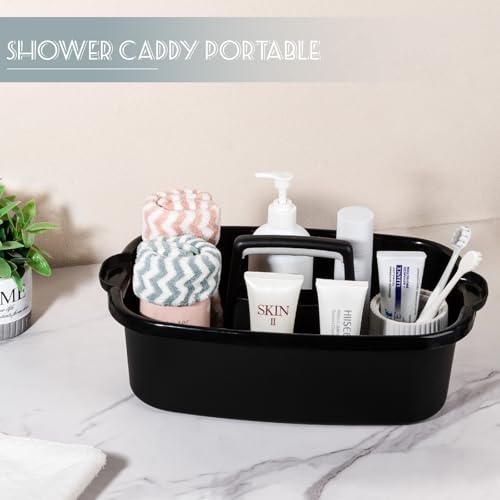 Large Cleaning Supplies Caddy Portable Shower Caddy Basket Black 2 Pack - color: Black, size: Large, 2pcs