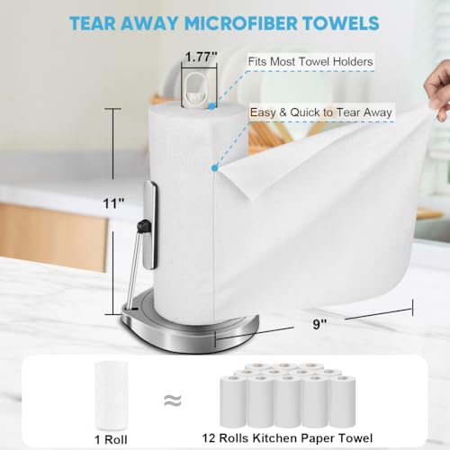 AIDEA White Microfiber Cleaning Cloth Roll-55 Sheets, Paper Towels 11×9" - color: White, size: 55 Count (Pack of 1)