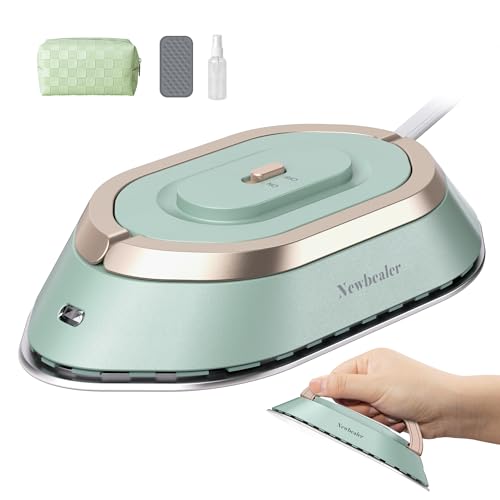 Newbealer Travel Iron Set, 100-240V Mini Dry Iron for Clothes (No Steam) - color: Green