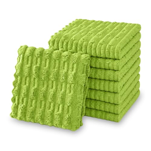 kimteny Microfiber Dish Cloths for Washing Dishes 8 Pack, Lime Green - color: Lime Green, size: 12 x 12 - 8 Pack
