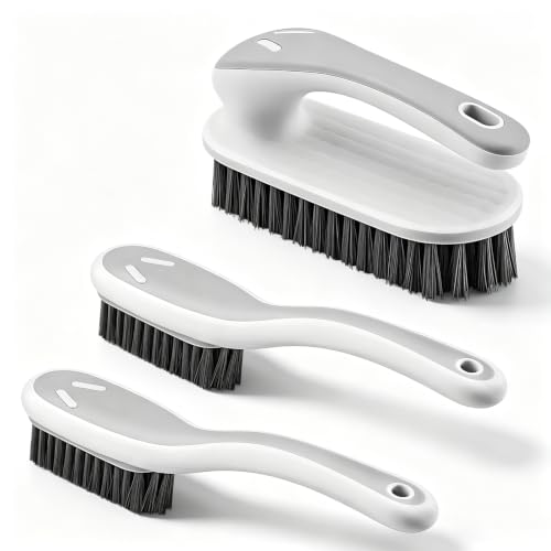 SetSail Soft Bristle Scrub Cleaning Brush 3 Pack Laundry Brush Gray White