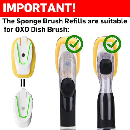 Sponge Brush Refills for OXO Soap Dispensing Dish Brush - color: 4-pack