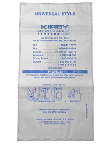 Kirby Micron Magic HEPA Filter Bags 6-Pack, Part #204811 | Genuine Kirby OEM | Fits F-Style & Twist-Style Kirby Vacuums (Avalir, Sentria, G Series) - size: 1