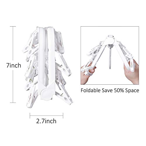 Foldable Clip Hangers with 26 Drying Clips, Underwear Hanger with Clips, Plastic Laundry Clip and Drip Drying Hanger for Socks, Bras, Lingerie, Clothes, Sturdy, White - color: White, size: 1 PC
