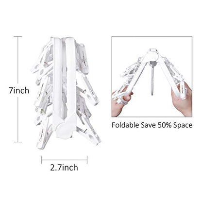 Foldable Clip Hangers with 26 Drying Clips, Underwear Hanger with Clips, Plastic Laundry Clip and Drip Drying Hanger for Socks, Bras, Lingerie, Clothes, Sturdy, White - color: White, size: 1 PC