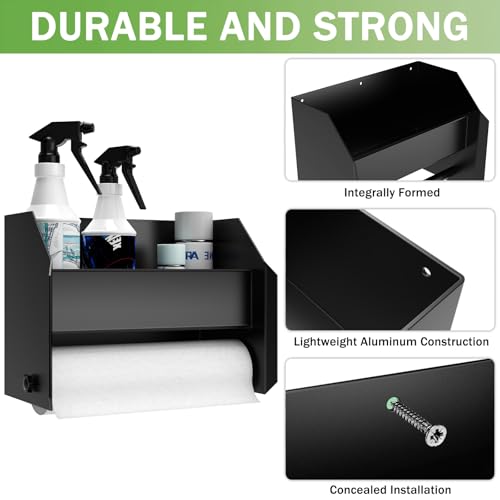 woiron Aluminum Hand Cleaning Station Organizer Bracket (Black) - color: Black
