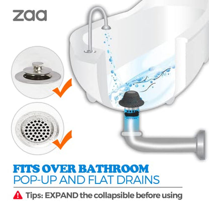 zaa Shower Drain Hair Catcher Bathtub Drain Strainer Sink Drain Protector - color: Black, size: 2pack