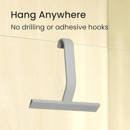 dancemoon JustHang Shower Squeegee with Built-in Hook, 10-Inch Gray - color: Dark Gray