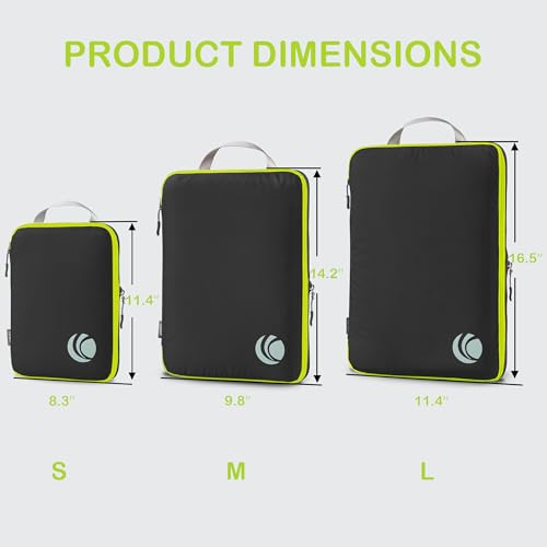 Cipway Compression Packing Cubes (3 Piece,Black) - color: Black, size: 3PCS