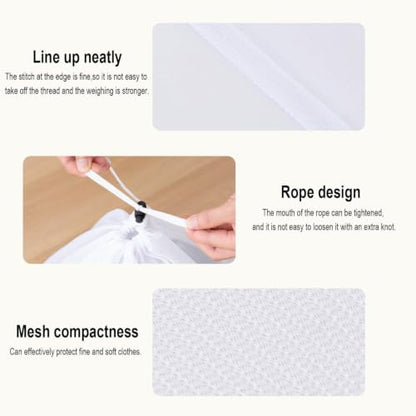 Mesh Laundry Bags with Adjustable Single Shoulder Straps 24" x 32" Sturdy Nylon Material Laundry Liners with Drawstring Closure for College, Dorm and Apartment(6PCS-XXLarge) - size: 6PCS-XXLarge