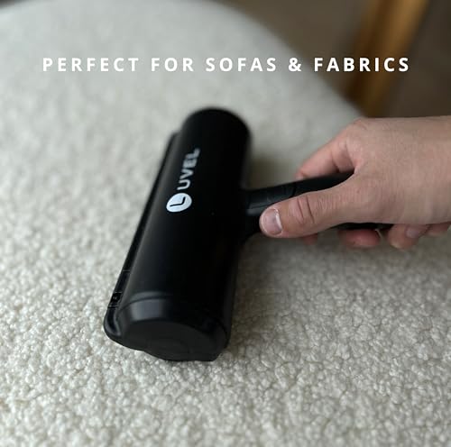 Pet Hair Removal Kit – Reusable Lint Roller & Grooming Gloves – Removes Dog & Cat Hair from Furniture, Clothes & Car – Easy to Clean