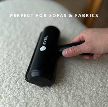 Pet Hair Removal Kit – Reusable Lint Roller & Grooming Gloves – Removes Dog & Cat Hair from Furniture, Clothes & Car – Easy to Clean
