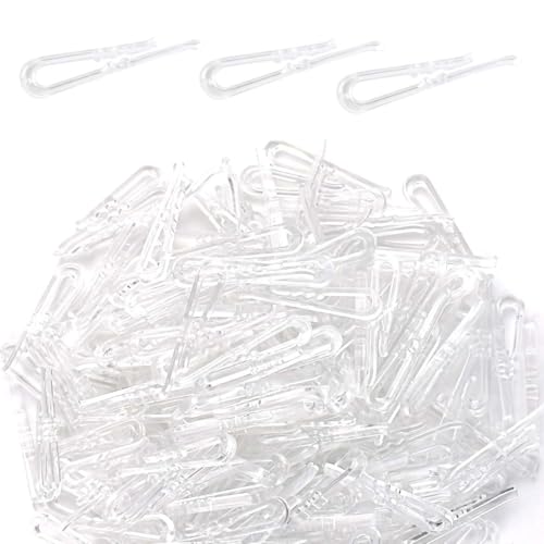 200 Pcs Clear Plastic U Shape Alligator Clips Folding Clip for Shirt Pants Ties Socks Shirts Fabric Clip with Teeth Transparent Plastic Clothespins Hold Garments in Place Clothes Fixing Packing Clip
