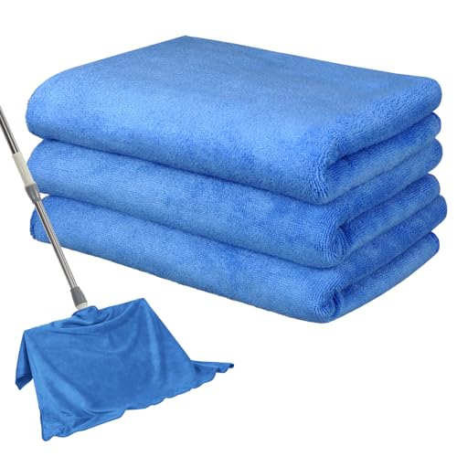 Newwiee 3 Pcs Extra Large Microfiber Cleaning Cloth - color: Blue