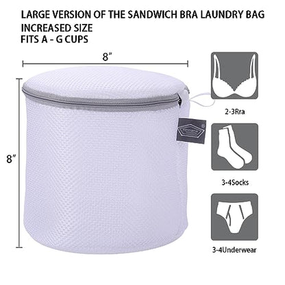 Large Bra Washing Bag for Laundry, Lingerie Bags for Washing Bras, 8", 3Pcs - size: 3L(8x8x8")