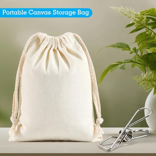20 Pack Large Clothes Pins, 3.4inch Stainless Steel Wire Clothespins Heavy Duty with Storage Bag, Thick 2.5 mm Metal Clothes Pegs Laundry Clips for Indoor Outdoor Use
