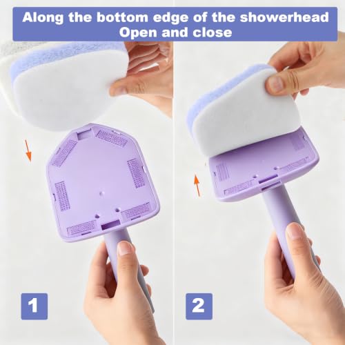 2Pcs Scouring Pads Grey Scrub Pads for Cleaning Reusable Scrub Sponge Non Scratch Fit Tub Tile Scrubber Brushes Cleaning for Kitchen Toilet Wall Tile Sink
