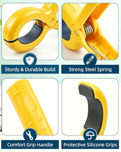 10 Pack Beach Towel Clips Heavy Duty Large Beach Essentials Chair Pool Clip - color: Yellow