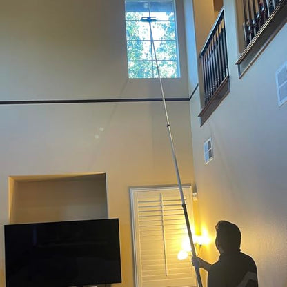 25 Foot High Ceiling Fan, Cobweb Duster with 6-18ft Extension Pole - size: 18ft