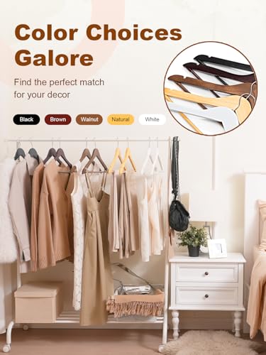 HOUSE DAY White Wooden Hangers 30 Pack, Heavy Duty Wooden Coat Hangers - color: White, size: 30 Pack