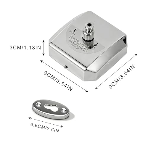 304 Stainless Steel Retractable Clothesline with Adjustable Rope String for Hanging Drying Shower Room(Sliver Square) - size: Sliver Square
