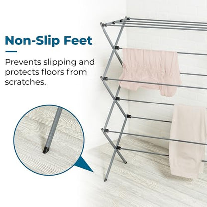 Honey-Can-Do Oversized Collapsible Clothes Drying Rack, 35", 50 lb, Grey - color: Gray