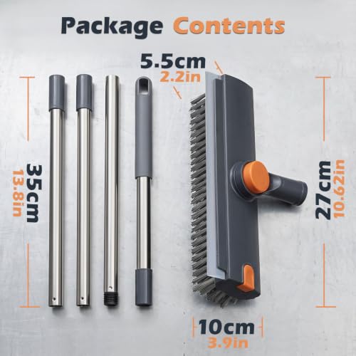 Masthome 3 in 1 Floor Scrub Brush with Long Handle 53.7" - color: Gray