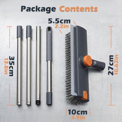 Masthome 3 in 1 Floor Scrub Brush with Long Handle 53.7" - color: Gray