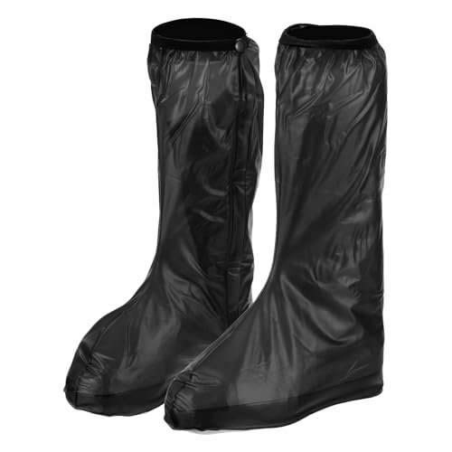 HARFINGTON Waterproof Shoes Cover XXL (US 8) Non-Slip Overshoes with Zipper - color: Black, size: XXL (US 8)