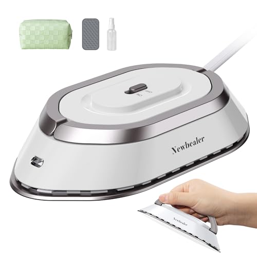Newbealer Travel Iron Set, 100-240V Mini Dry Iron for Clothes (No Steam) - color: Silver