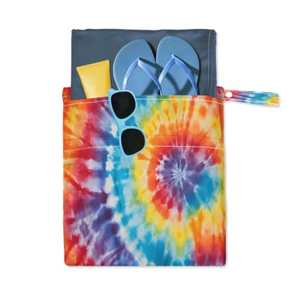 Pardick Wet Bag 2Pcs Wet Dry Bag Waterproof Travel Laundry Bags Tie Dye Swimsuit Bags Storage Cloth Diaper Bathing Suit 0rganizer for Beach,Pool - color: Tie Dye