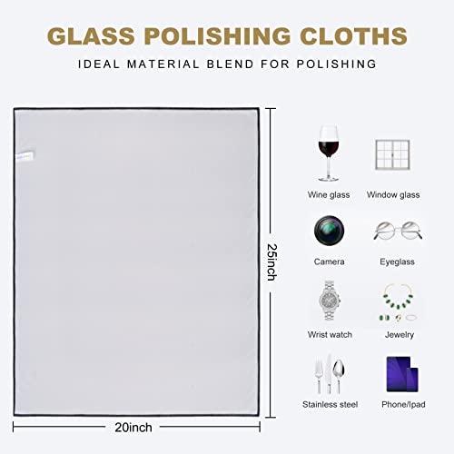 SINLAND Microfiber Glass Polishing Cloths Cleaning Rag 20x25In 4Pack - color: Black+light Grey, size: 20Inchx25Inch 4Pcs
