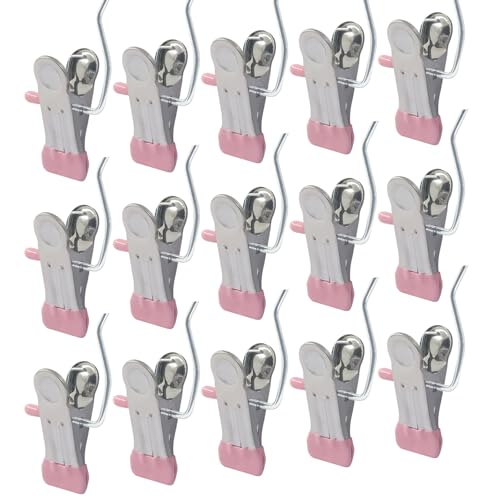 Stainless Steel Boot Hangers Clips, 15 Pack, Pink - color: Pink